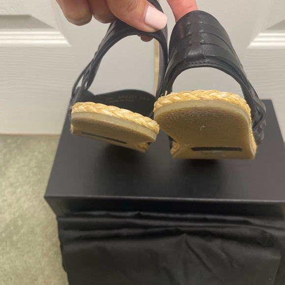 Saint Laurent raffia and leather fisherman sandals - Picture 7 of 9